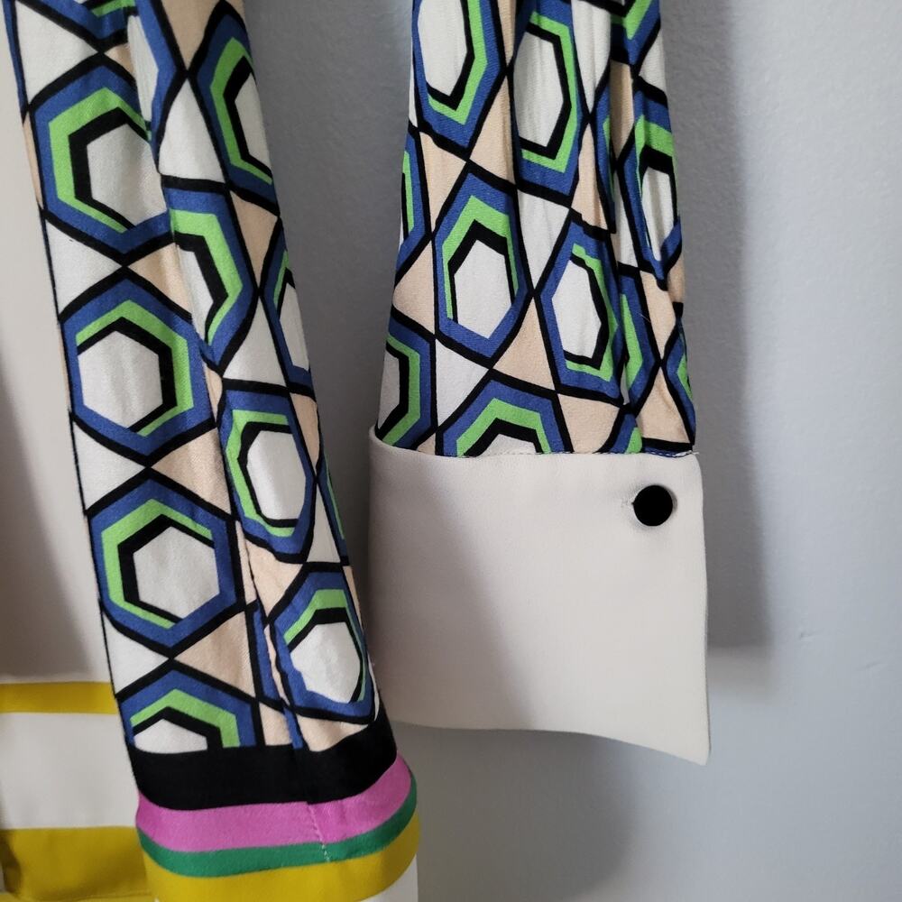 Alexis Stellar Long-Sleeve Shirt Mini Dress Belted Striped Sz M Cocktail Party - Picture 11 of 14